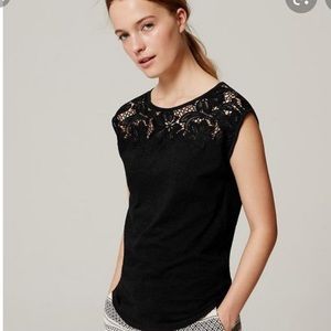 Loft Black lace top L